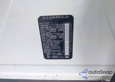 2021 Infiniti Qx50 Sensory from USA, damaged, VIN 3PCAJ5CA0MF105826